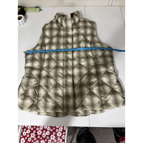 Eddie Bauer Goosedown 700 Fill Power Brown Plaid Vest Womens Size XL - Picture 8 of 10